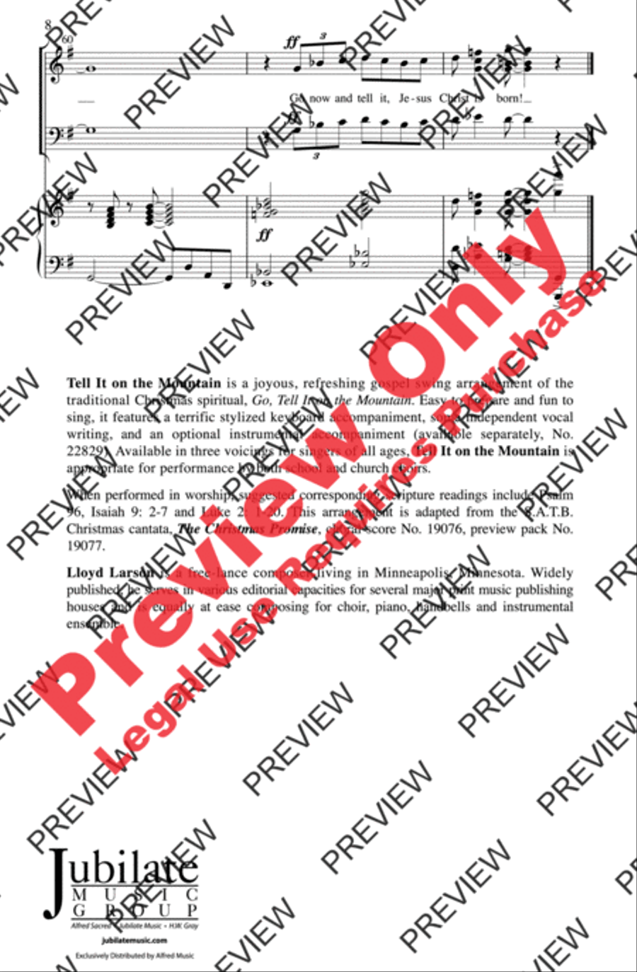 Tell It on the Mountain 3-Part scores gallery preview page 8
