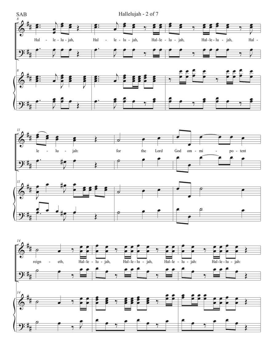 Hallelujah Chorus - The Messiah for Young Voices (SAB) 3-Part scores gallery preview page 2