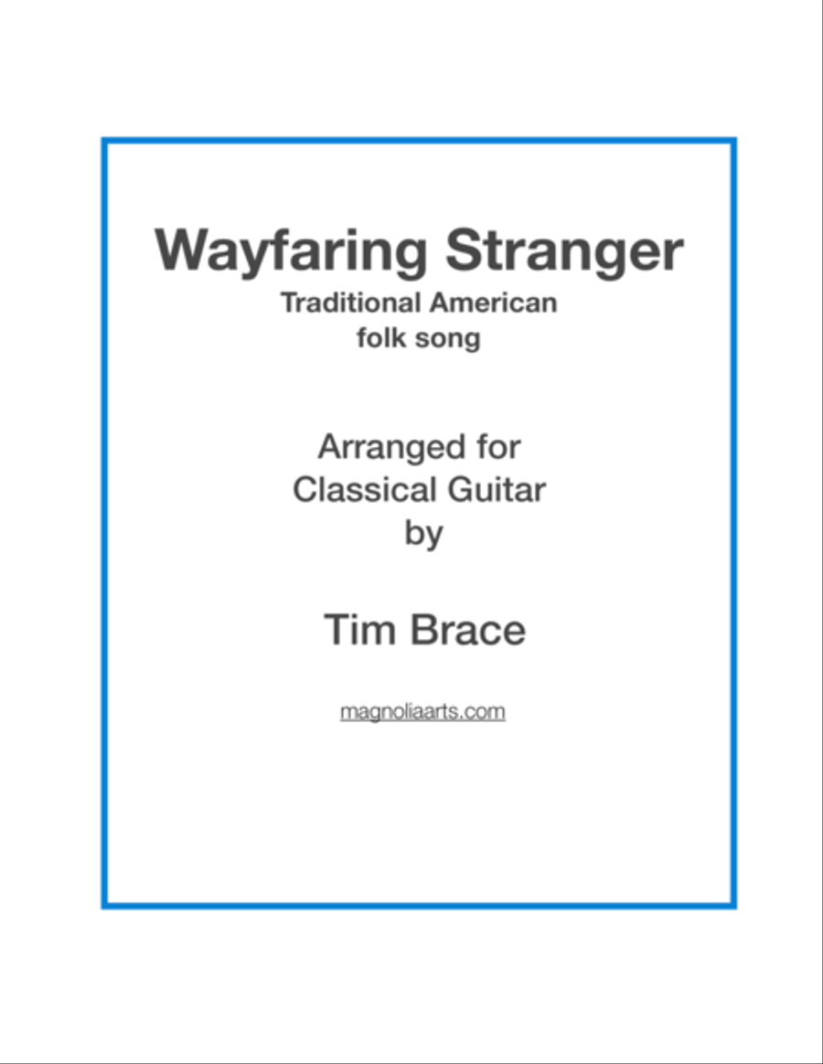 Wayfaring Stranger for solo classical guitar Acoustic Guitar scores gallery preview page 1