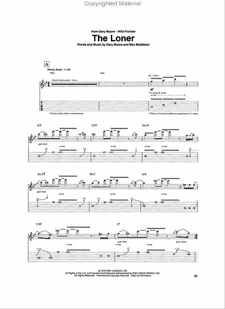 Best of Gary Moore Electric Guitar scores gallery preview page 4
