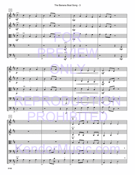 Banana Boat Song, The (Day-O) (Full Score)