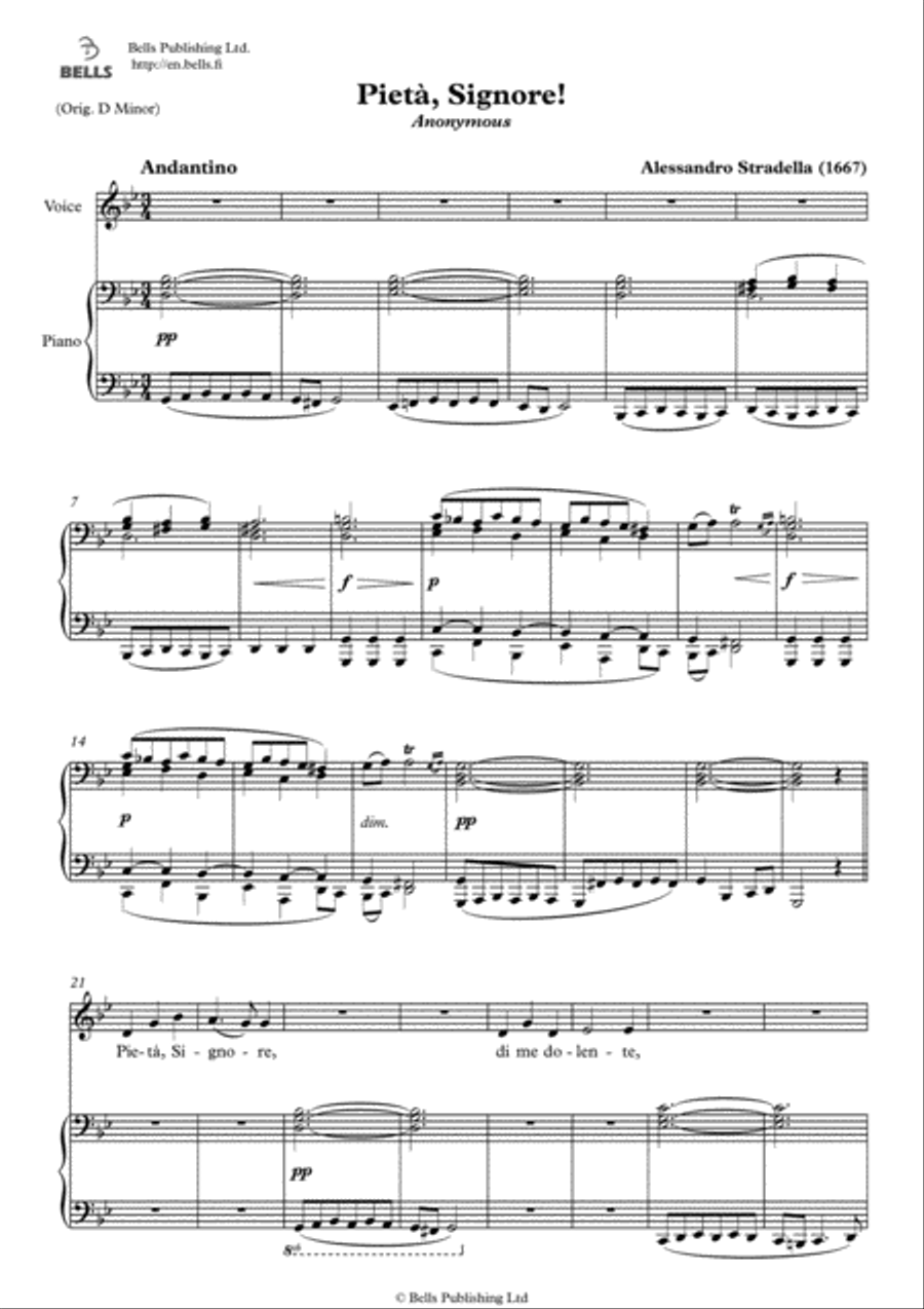 Pieta, Signore! (G minor) Voice Solo scores gallery preview page 1