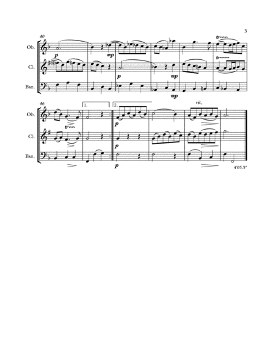 Trio d'anches for Oboe, B-flat Clarinet, and Bassoon