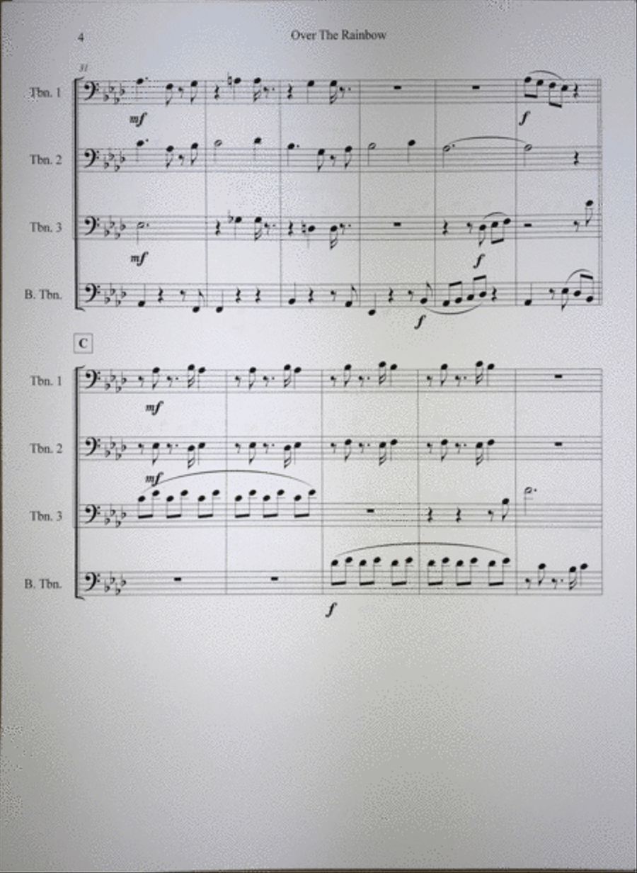Over The Rainbow Brass Ensemble scores gallery preview page 4