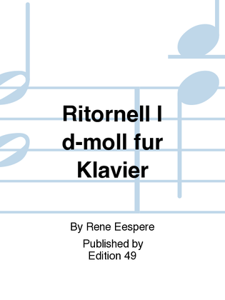 Book cover for Ritornell I d-moll fur Klavier