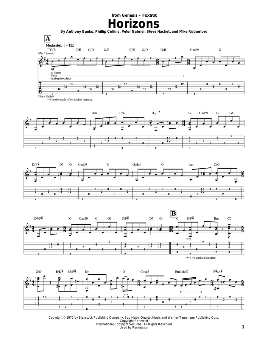 Horizons Acoustic Guitar scores gallery preview page 1
