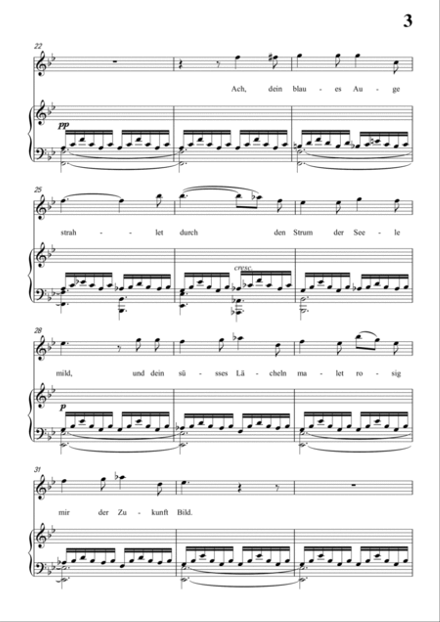 Schubert-Als ich sie errothen sah inbB for Vocal and Piano Voice scores gallery preview page 4
