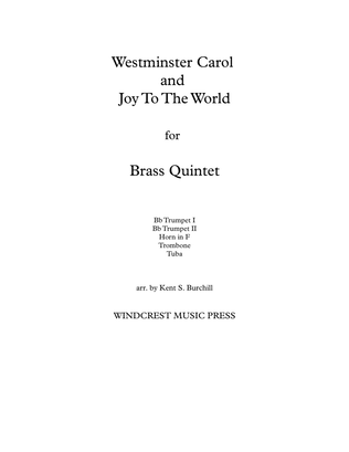 WESTMINSTER CAROL AND JOY TO THE WORLD for Brass Quintet