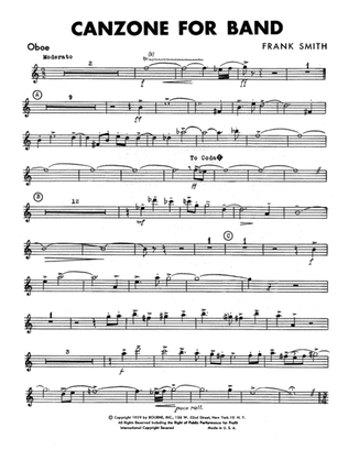 Canzone For Band - Oboe