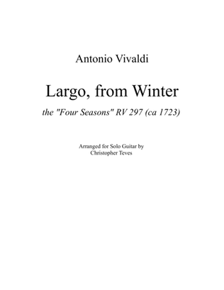 Book cover for Largo from Winter, guitar solo