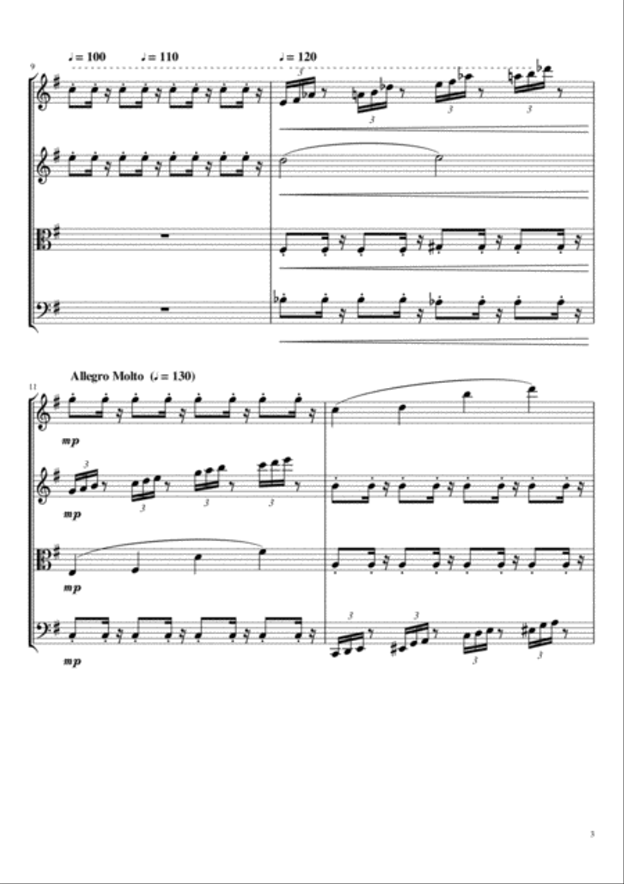 Bikes Bikes String Quartet scores gallery preview page 3