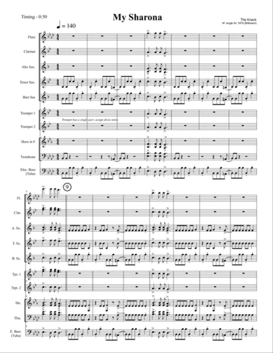 My Sharona Jazz Ensemble scores gallery preview page 3