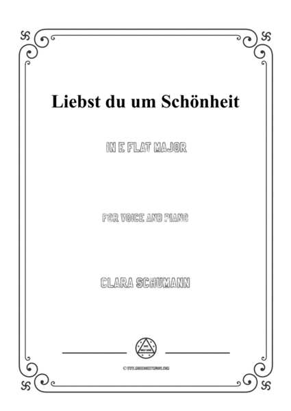Clara-Liebst du um Schönheit in E flat Major，for voice and piano image number null