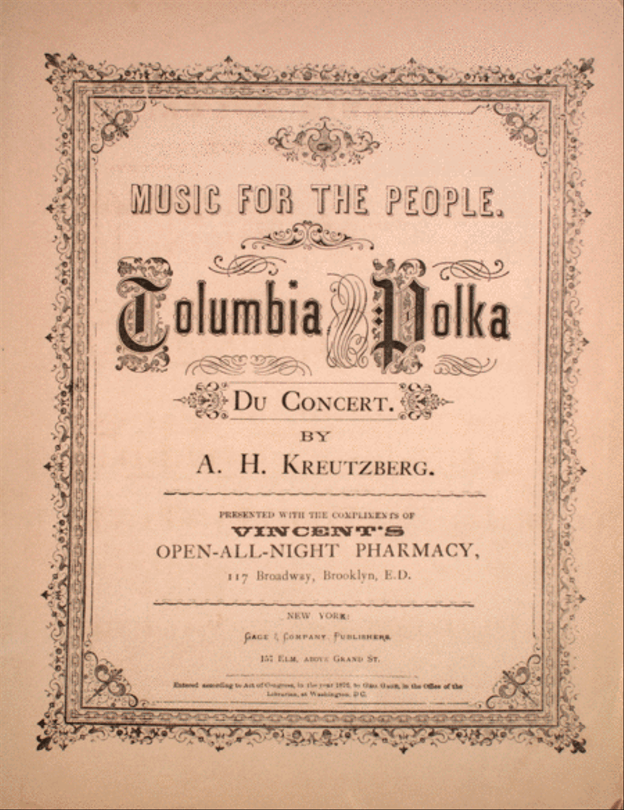 Music for the People. Columbia Polka. Du Concert Piano Solo scores gallery preview page 1