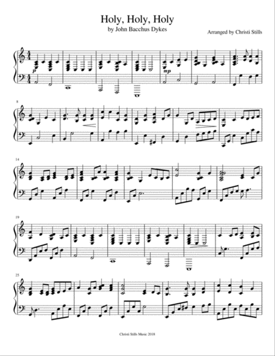 Holy, Holy, Holy (Piano Solo) Piano Solo scores gallery preview page 1