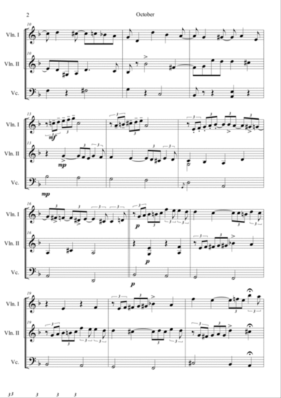 October (from The Seasons) String Trio scores gallery preview page 2