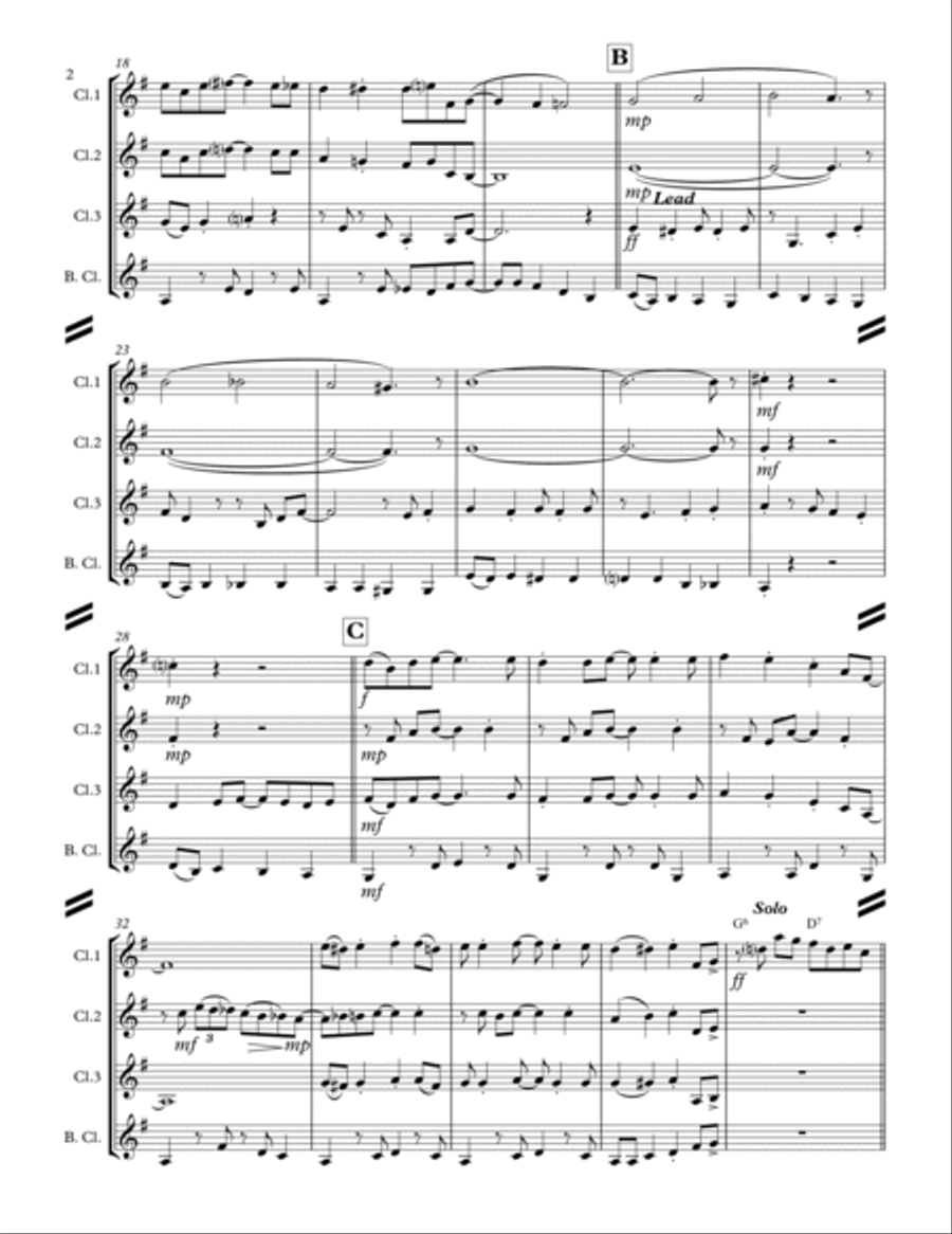 Rockin' Around The Christmas Tree Woodwind Quartet scores gallery preview page 3
