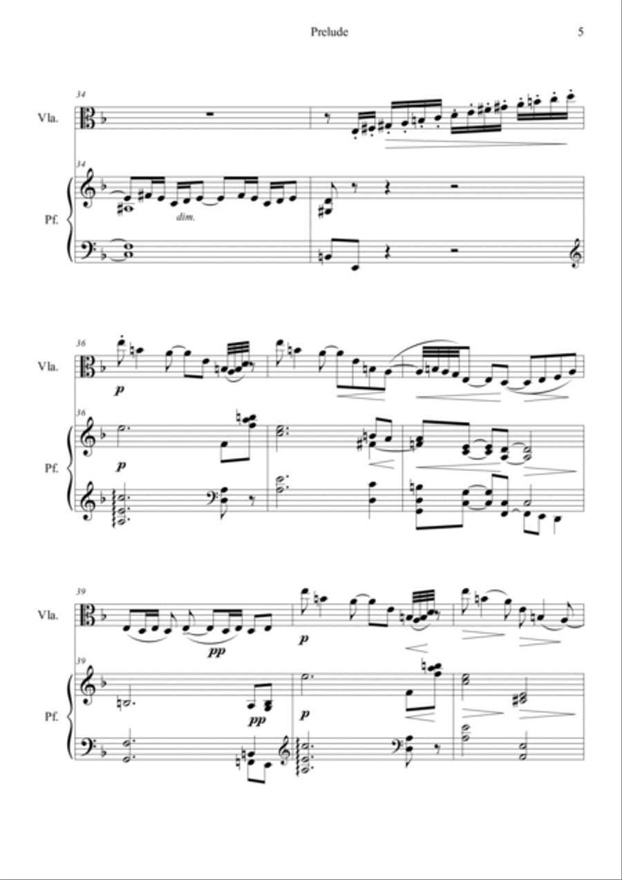 Prelude from Bergamasuqe Suite Viola scores gallery preview page 5