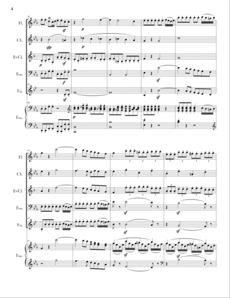 Overture to The Magic Flute (Die Zauberflöte), K. 620 Small Ensemble scores gallery preview page 5