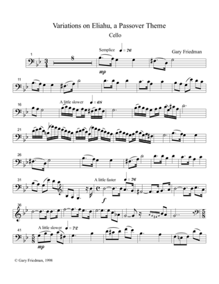Variations on Eliahu, a Passover Theme (for solo cello and piano)