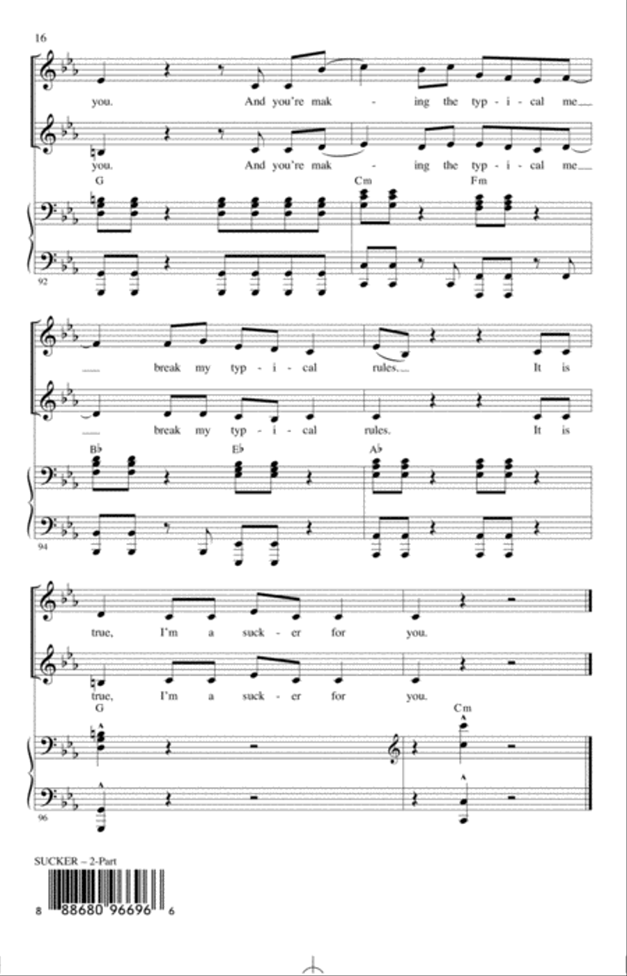 Sucker (arr. Mark Brymer) 2-Part scores gallery preview page 15