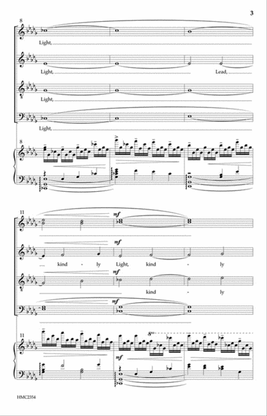 Lead, Kindly Light Lead, Kindly Light 4-Part scores gallery preview page 3