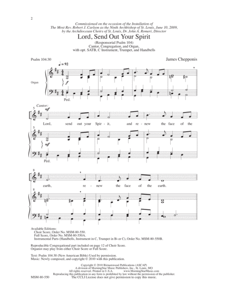 Lord, Send Out Your Spirit (Choral Score) image number null