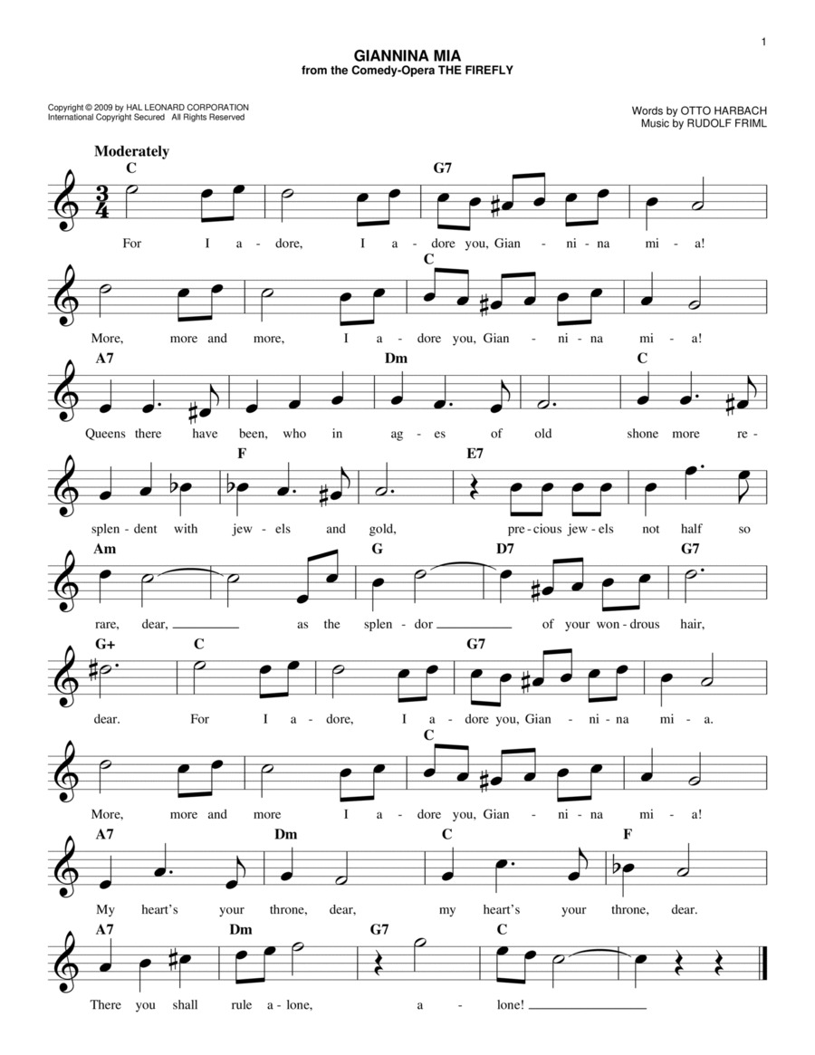 Giannina Mia Piano scores gallery preview page 1