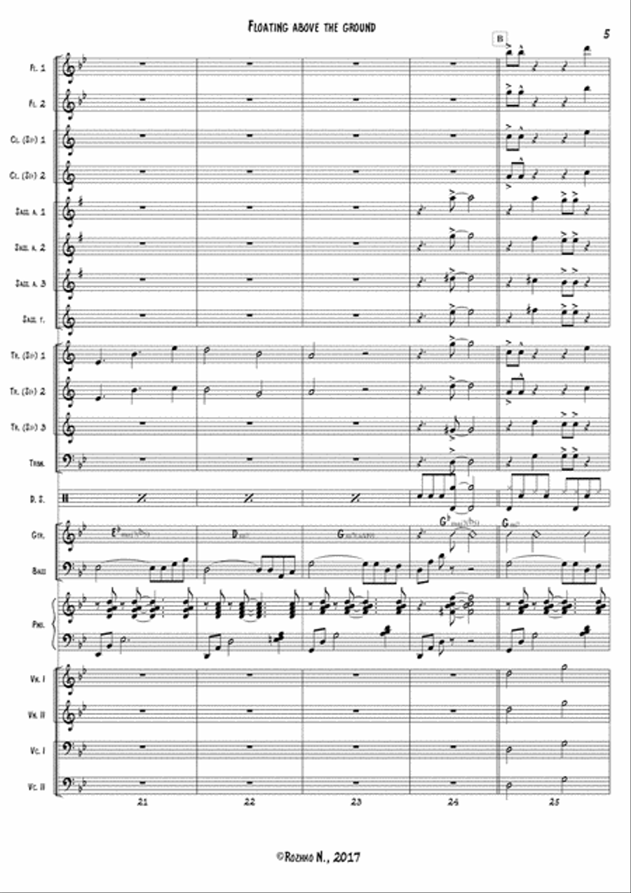 Floating above the Ground (for a Variety Orchestra) Full Orchestra scores gallery preview page 6