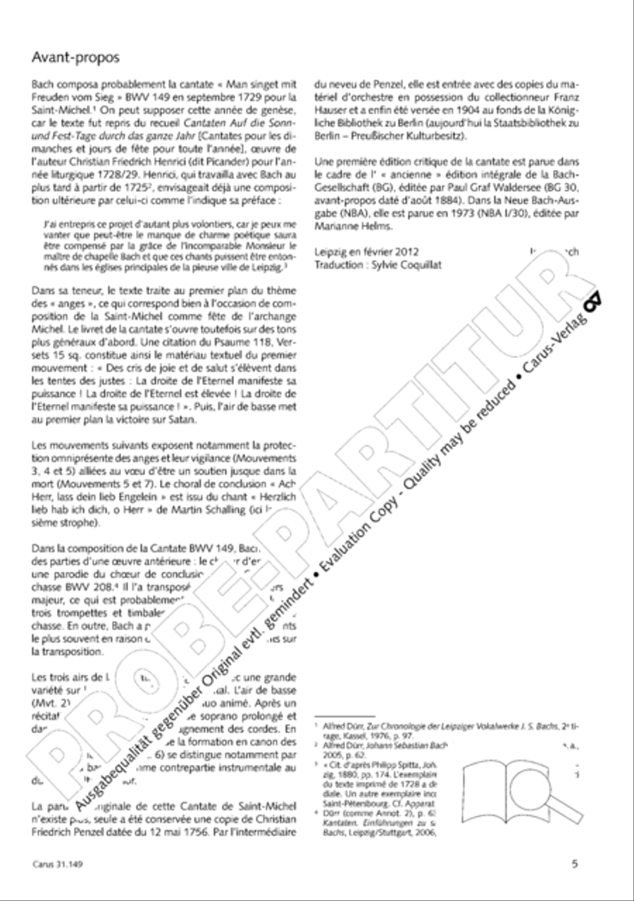 The voice of rejoicing and hope (Man singet mit Freuden vom Sieg) 4-Part scores gallery preview page 6