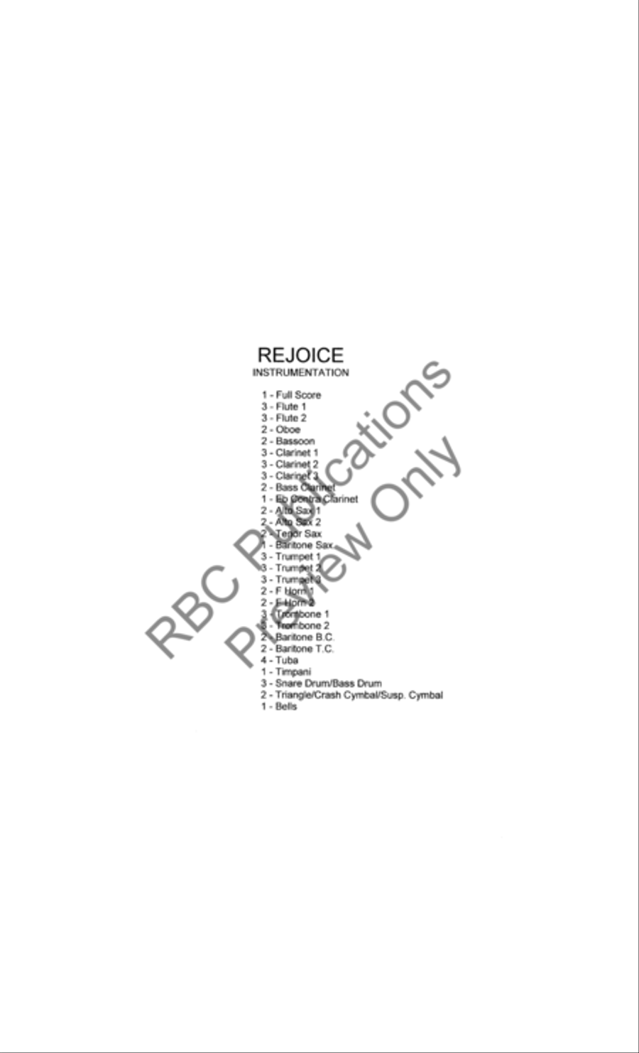 Rejoice Concert Band scores gallery preview page 3