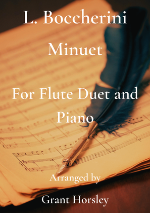 Book cover for Boccherini's "Minuet" for Flute Duet and Piano- Intermediate