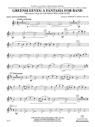 Greensleeves: A Fantasia for Band: 2nd E-flat Alto Saxophone