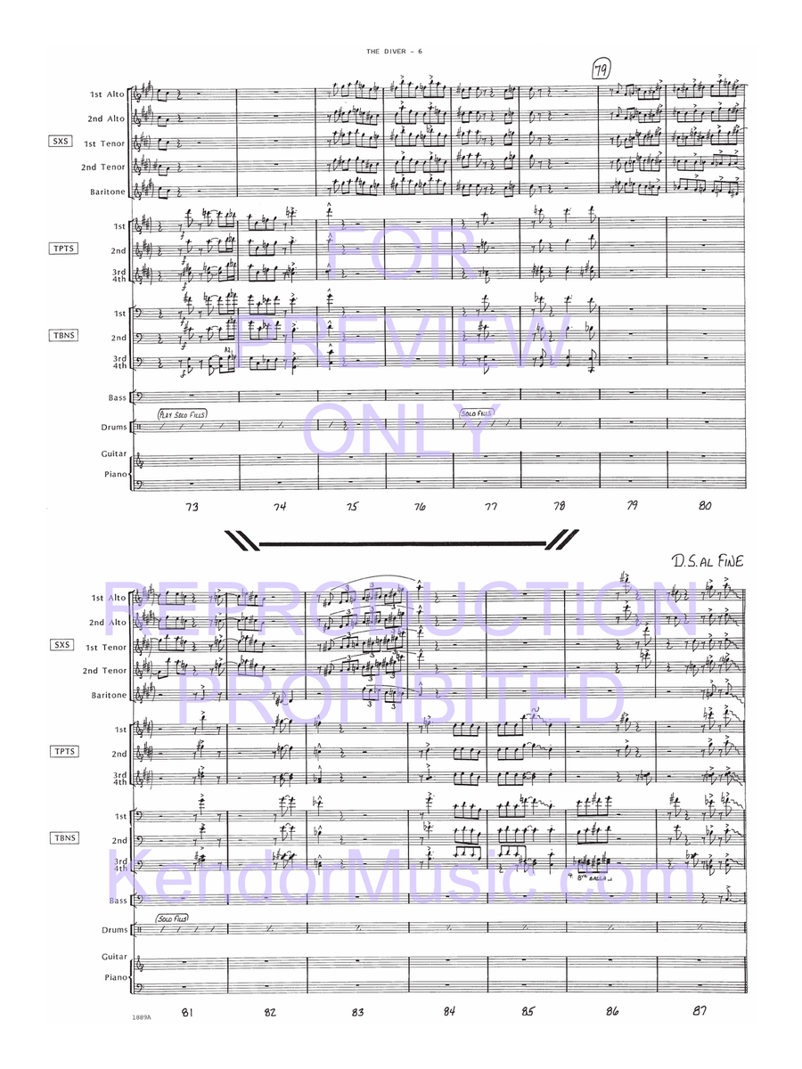 Diver, The (Full Score) Jazz Ensemble scores gallery preview page 7