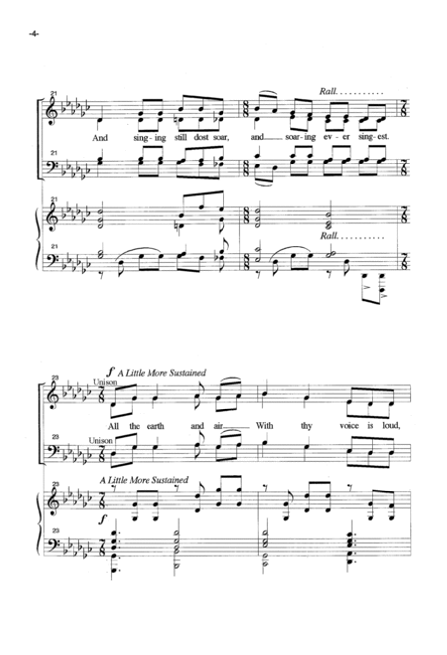 Hail To Thee, Blithe Spirit 4-Part scores gallery preview page 4