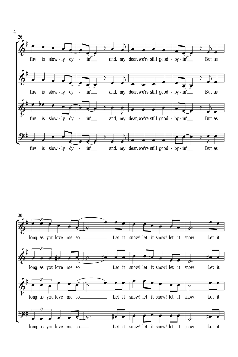 Let It Snow! Let It Snow! Let It Snow! 4-Part scores gallery preview page 4