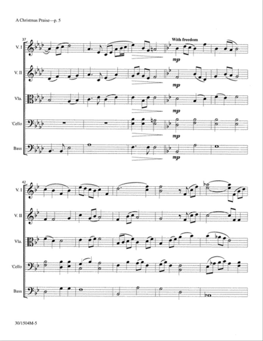 A Christmas Praise - String Score Score scores gallery preview page 6