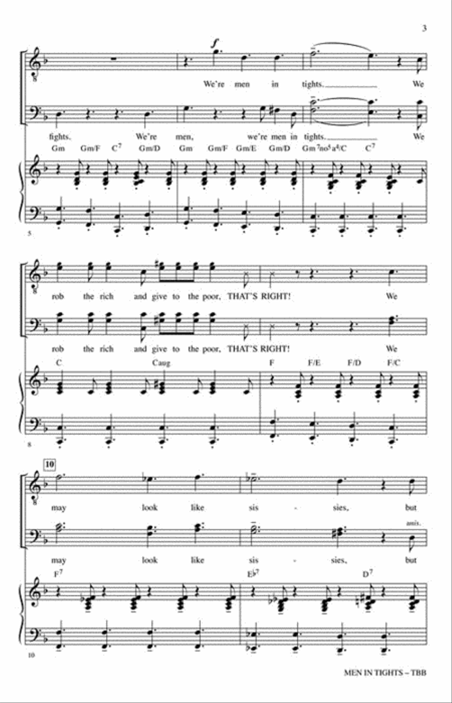 Men in Tights Choir scores gallery preview page 3