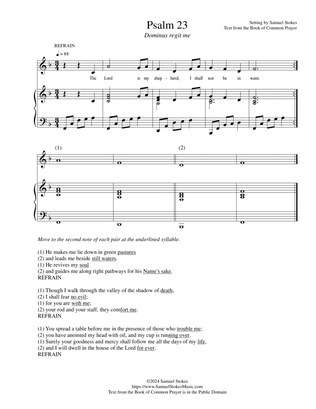 Psalm 23 BCP - for cantor with accompaniment and refrain