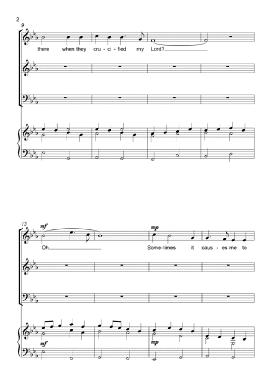 Were you there when they crucified my Lord? - 3 Part Choir - SAB - Mixed Voices 3-Part scores gallery preview page 2