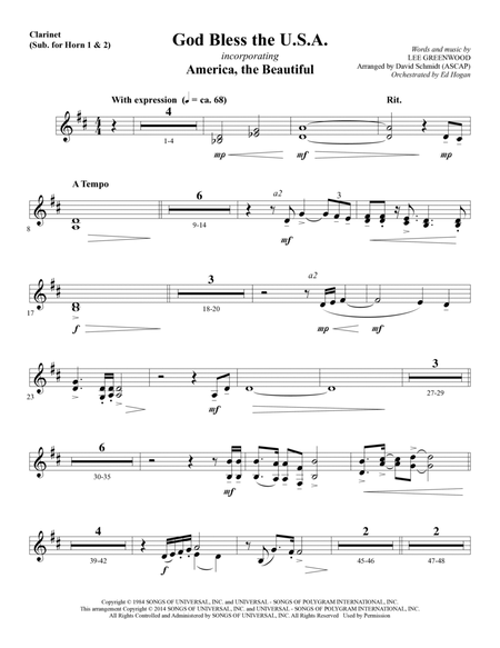 God Bless The U.S.A. - Clarinet (sub. Horn 1-2)