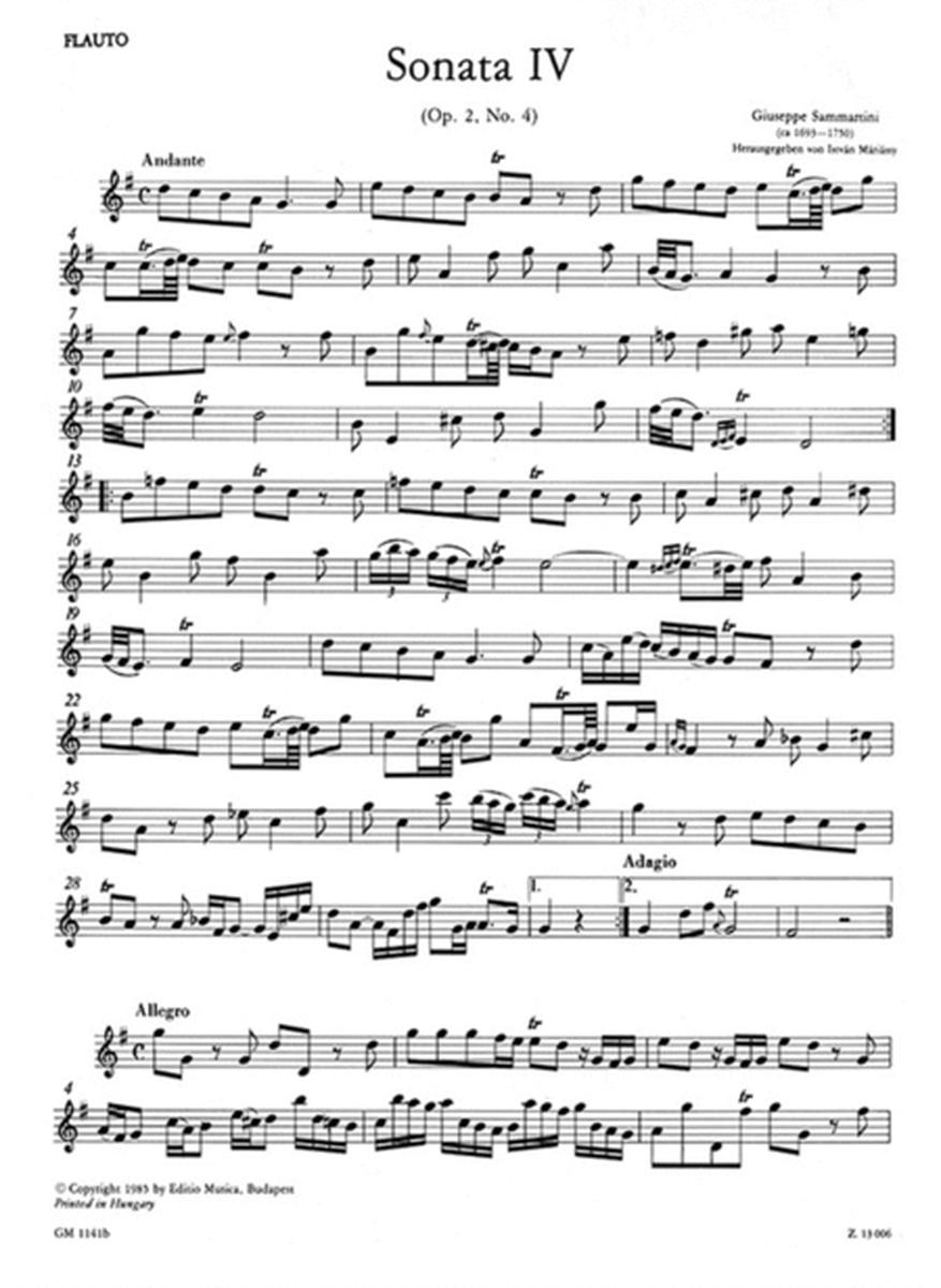 12 Sonate Op. 2, Vol. II, nos. 4-6