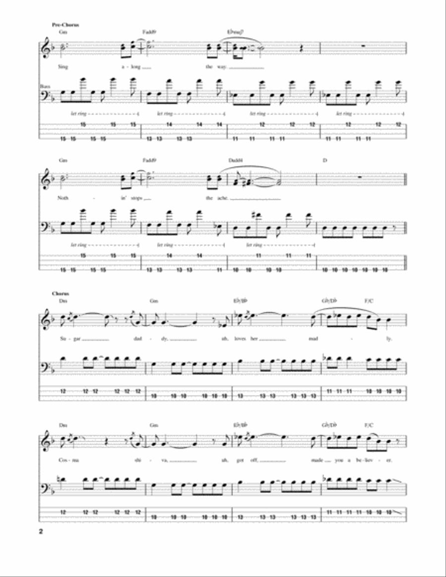 Annie Wants A Baby Annie Wants A Baby Bass Guitar Tablature scores gallery preview page 2