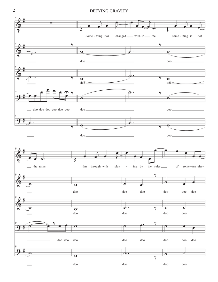 Defying Gravity 4-Part scores gallery preview page 2
