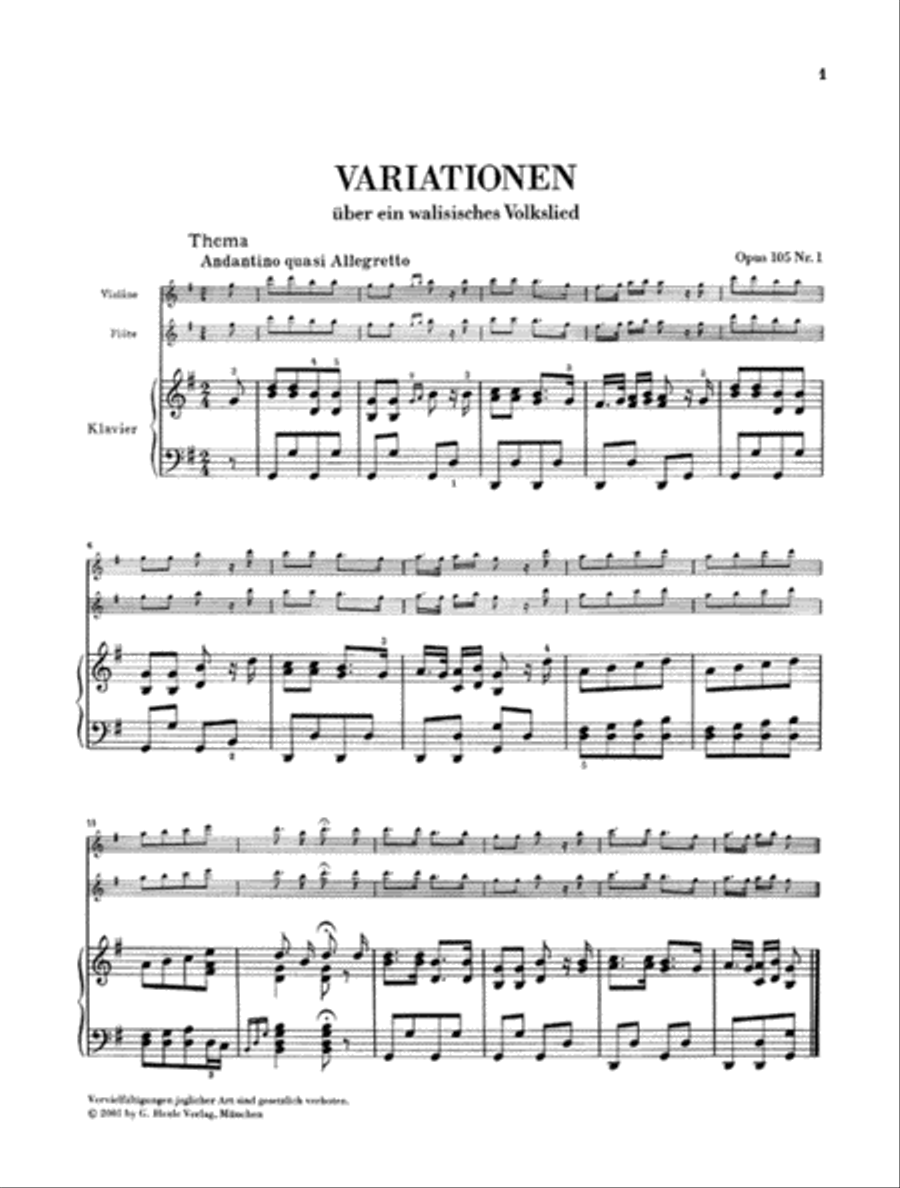 Variations on Folk Songs, Op. 105 and 107 Flute Solo scores gallery preview page 3