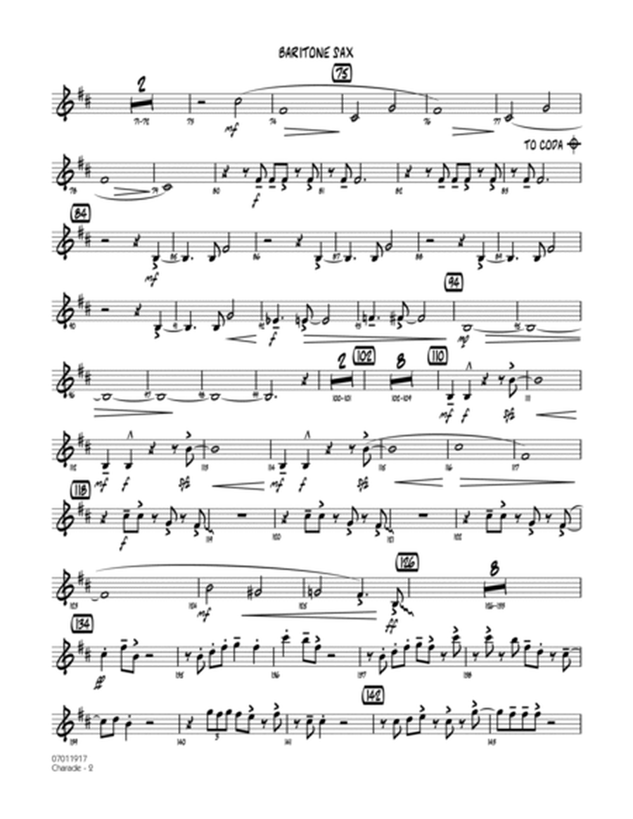 Charade (Solo Trombone Feature) - Baritone Sax