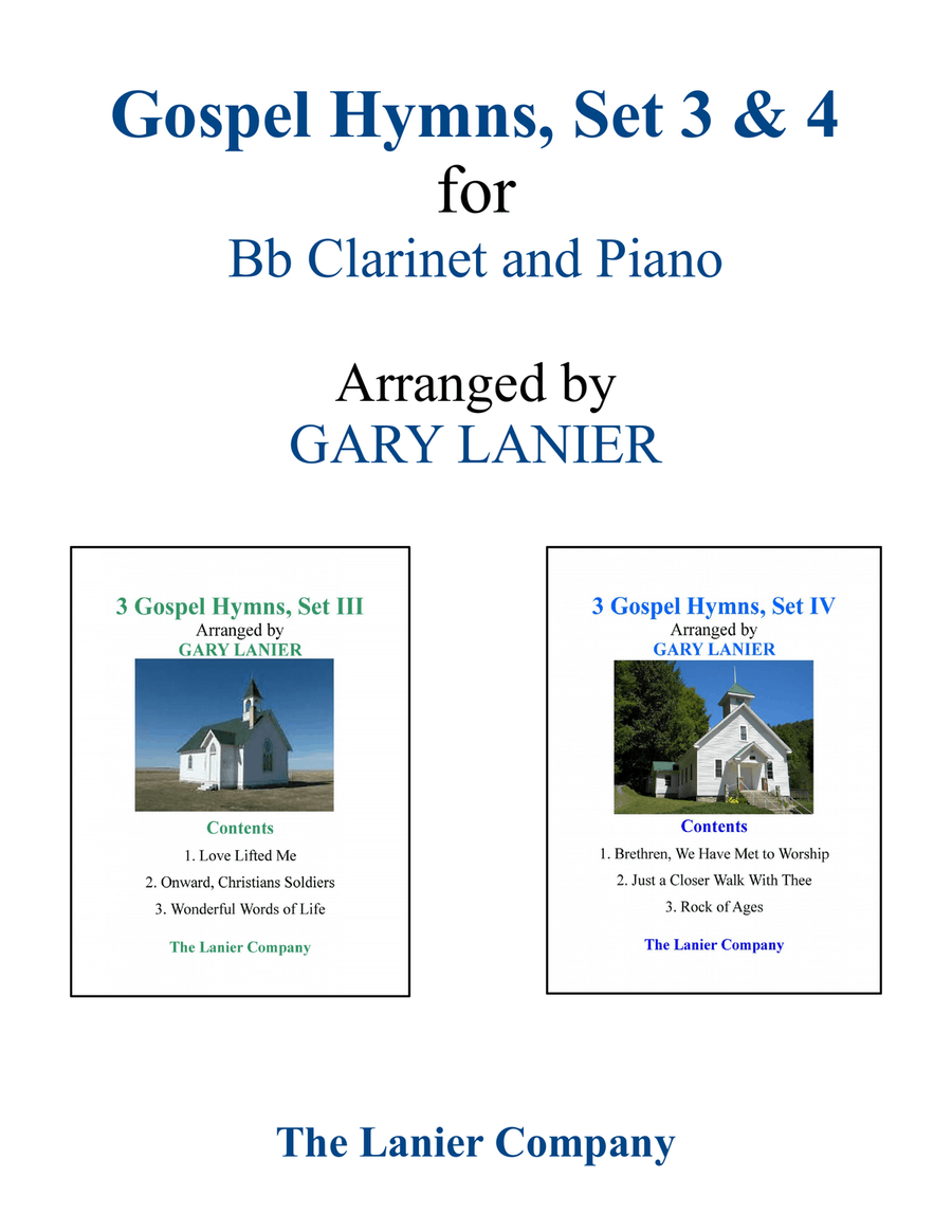 GOSPEL HYMNS, Set III & IV (Duets - Clarinet and Piano with Parts) Clarinet Solo scores gallery preview page 1