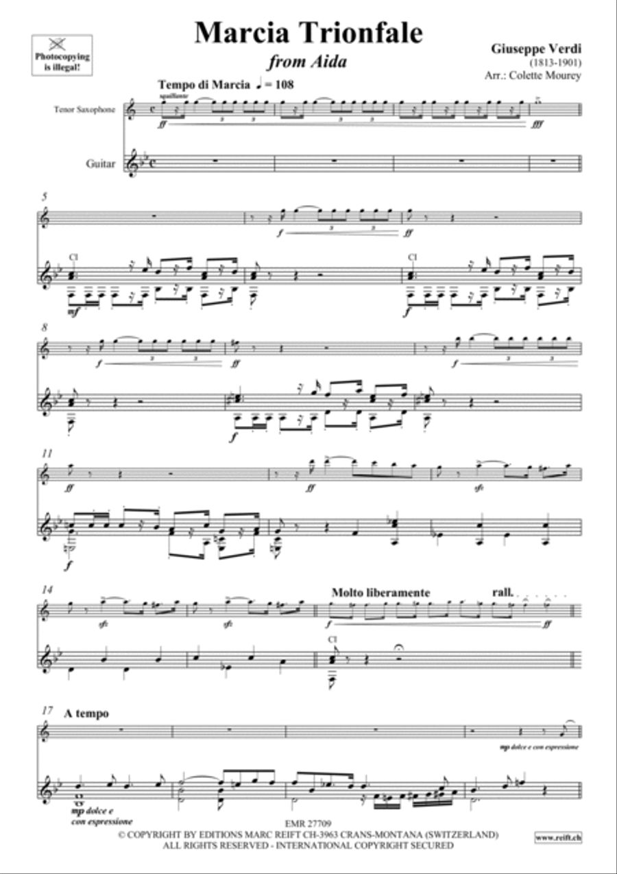 Marcia Trionfale Tenor Saxophone scores gallery preview page 4