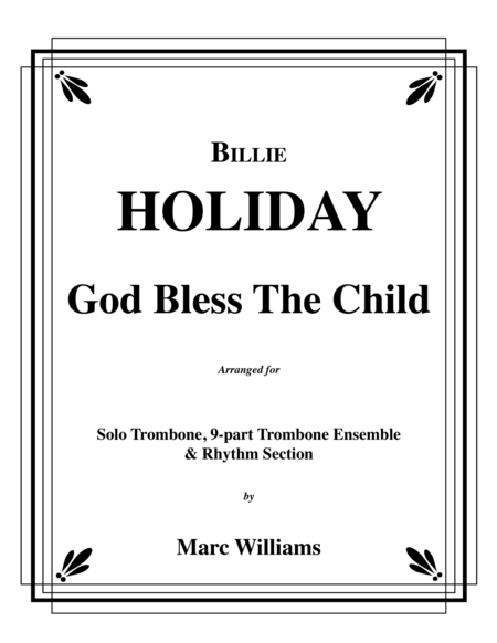 God Bless the Child for 10-part Trombone Ensemble & Rhythm Section image number null