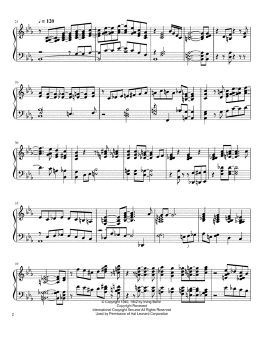 White Christmas Piano Solo scores gallery preview page 2